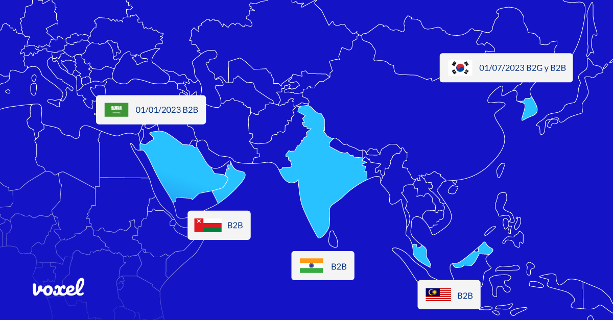 mapa factura electrónica Asia