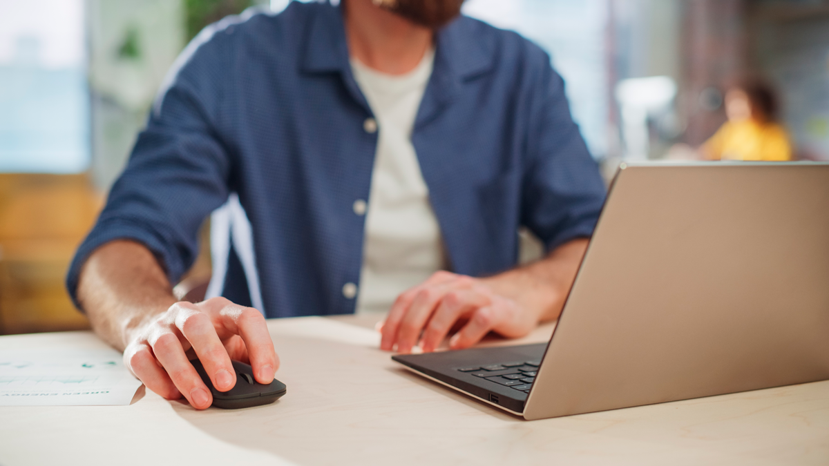 man in front of the computer