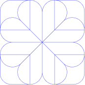 icono flor azul voxel