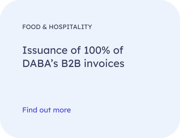 Issuance of 100% of DABA’s B2B invoices