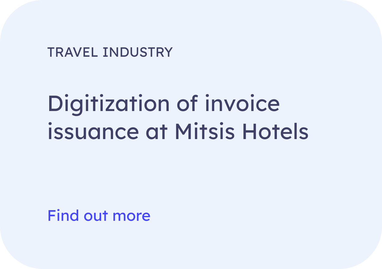 Digitization of invoice issuance at Mitsis Hotels